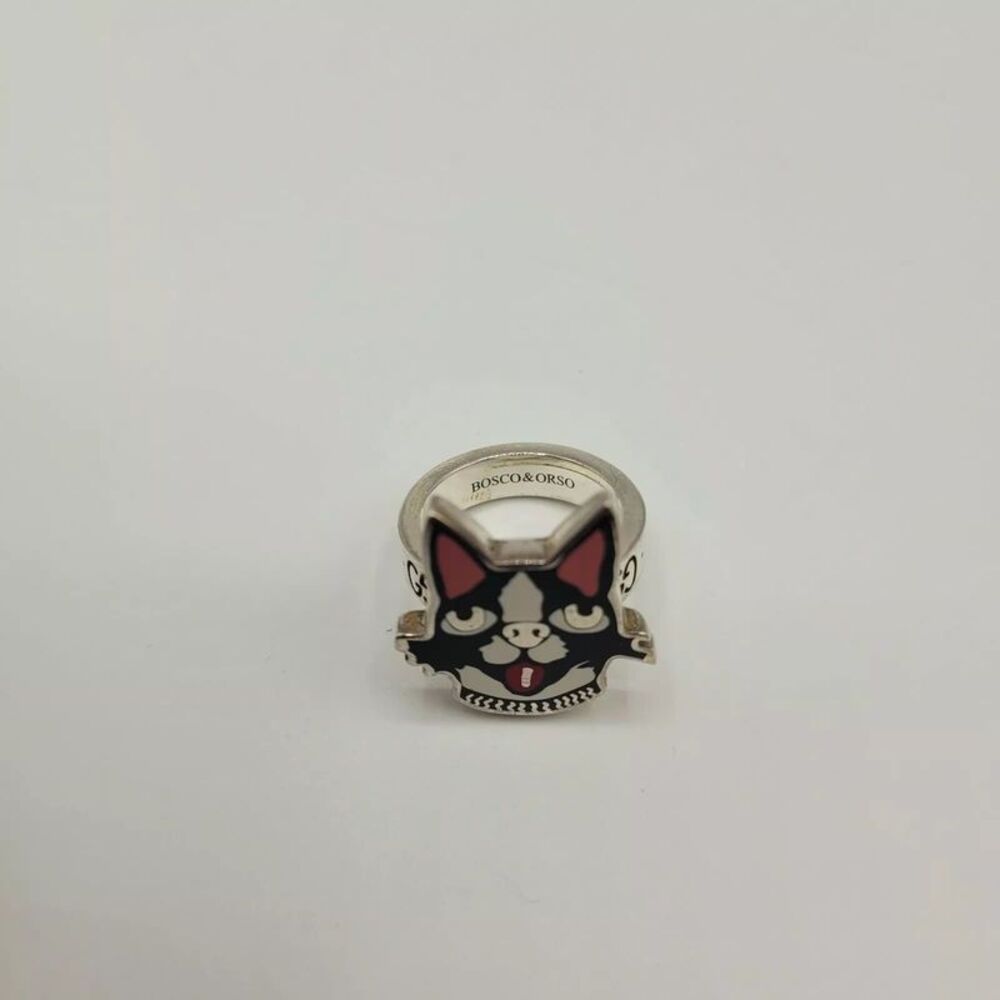 Gucci Bosco & Orso Aged Silver Bosco Head GG Ring IT 13 / US 6.5 - Picture 2 of 4
